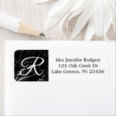 Black Marble Monogrammed Etiket (Insitu)