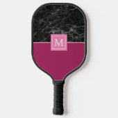 Black Marble Monogrammed Pickleball Paddle (Achterkant)