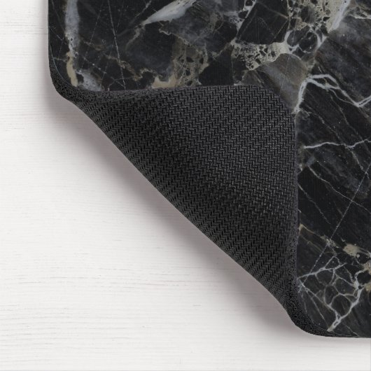 Black Marble Mousepad Muismat (Hoek)