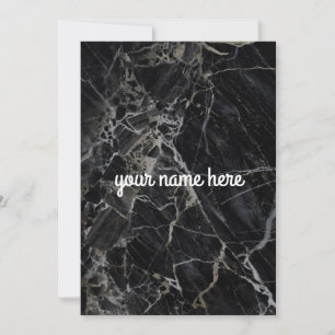 Black Marble Personalized Notecard Kaart