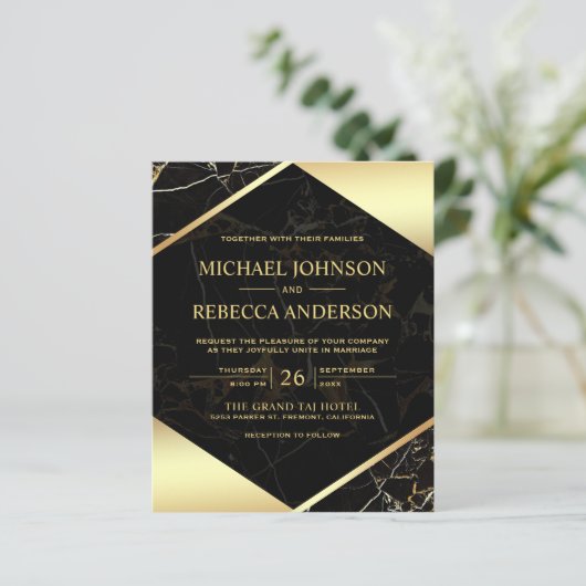 Black Marble Photo Budget Weddenschap (Staand voorkant)