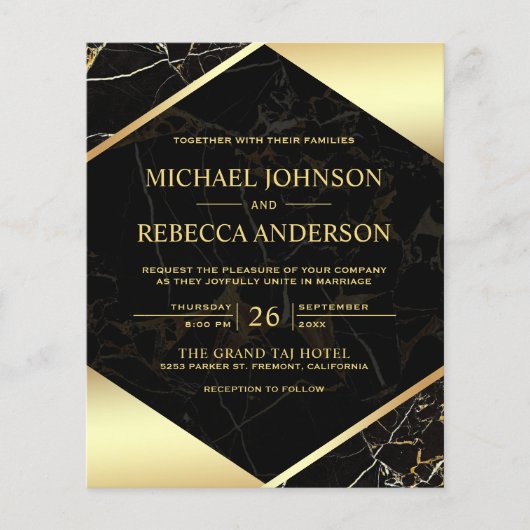 Black Marble Photo Budget Weddenschap (Voorkant)