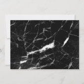 Black Marble Photo Wedding Invitations Kaart (Achterkant)