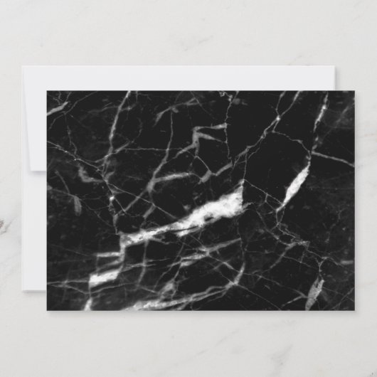 Black Marble Photo Wedding Invitations Kaart (Achterkant)