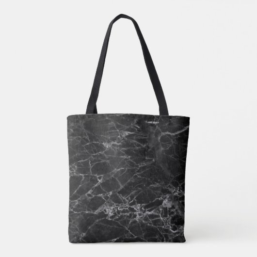 Black Marble Piano Music Threaded Canvas tas (Achterkant)