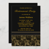 Black Marble Retirement Party Kaart (Voorkant / Achterkant)