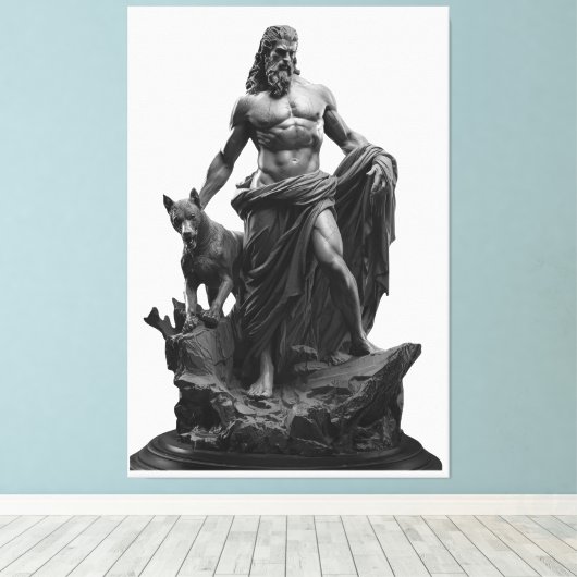 Black Marble Sculpture Canvas Afdruk (Insitu (Houten vloer))