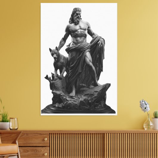 Black Marble Sculpture Canvas Afdruk (Insitu (Woonkamer))