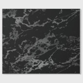 Black Marble Silver Carrara Shiny Deep Grey Cadeaupapier (Vlak)