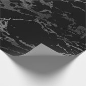 Black Marble Silver Carrara Shiny Deep Grey Cadeaupapier (Hoek)