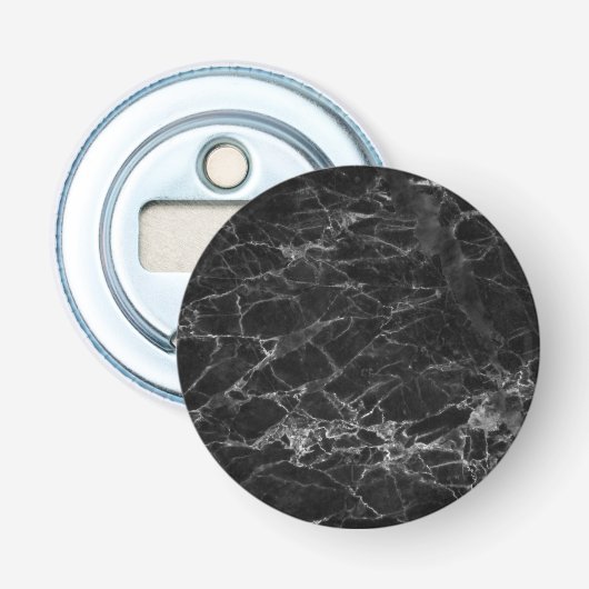 Black Marble Stone Kijk Button Flesopener (Voorkant)