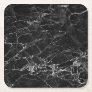 Black Marble Stone Kijk Kartonnen Onderzetters