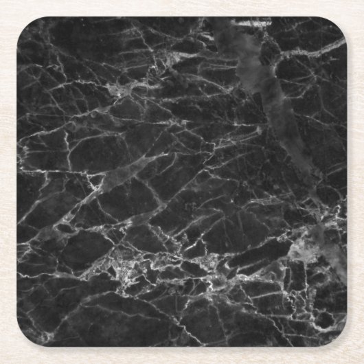 Black Marble Stone Kijk Kartonnen Onderzetters (Voorkant)