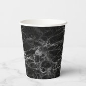 Black Marble Stone Kijk Papieren Bekers (Achterkant)