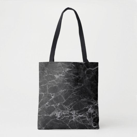 Black Marble Stone Kijk Tote Bag (Voorkant)