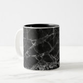Black Marble Stone Kijk Tweekleurige Koffiemok (Voorkant links)