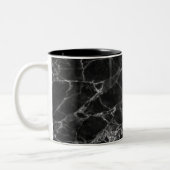 Black Marble Stone Kijk Tweekleurige Koffiemok (Links)