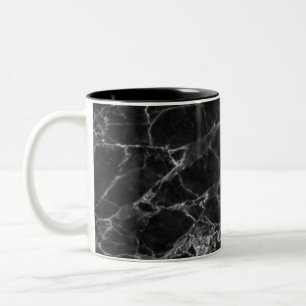 Black Marble Stone Kijk Tweekleurige Koffiemok