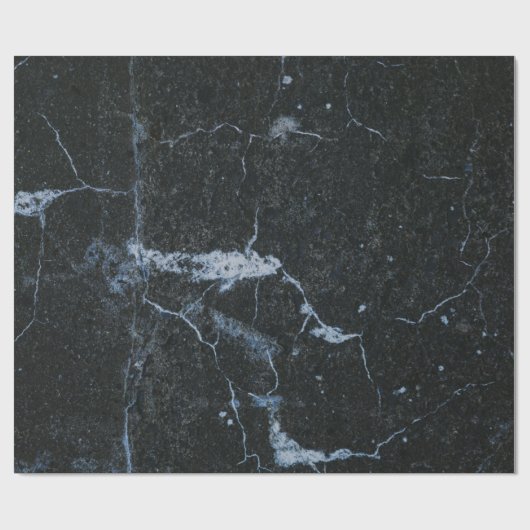 Black Marble Stone Pattern Cadeaupapier (Vlak)
