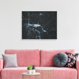 Black Marble Stone Pattern Canvas Afdruk
