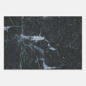 Black Marble Stone Pattern Inpakpapier Vel (Voorkant 2)