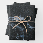 Black Marble Stone Pattern Inpakpapier Vel (In situ)