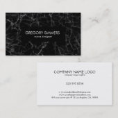Black Marble Stone Pattern Visitekaartje (Voorkant / Achterkant)