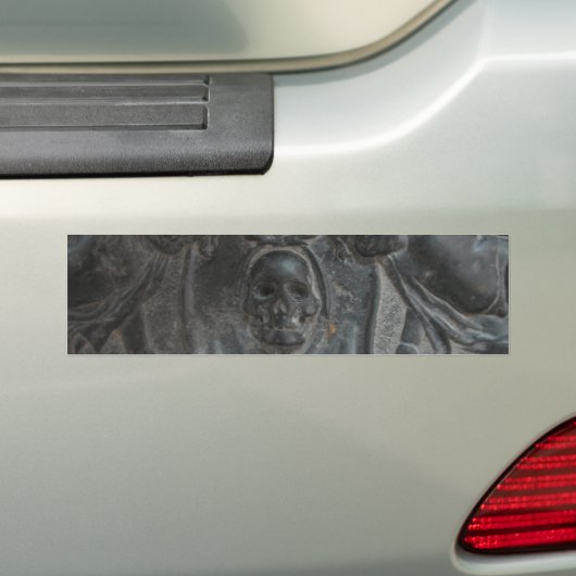 Black Marble Stone Skull Pirate Bumpersticker (Op auto)