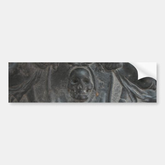 Black Marble Stone Skull Pirate Bumpersticker (Voorkant)
