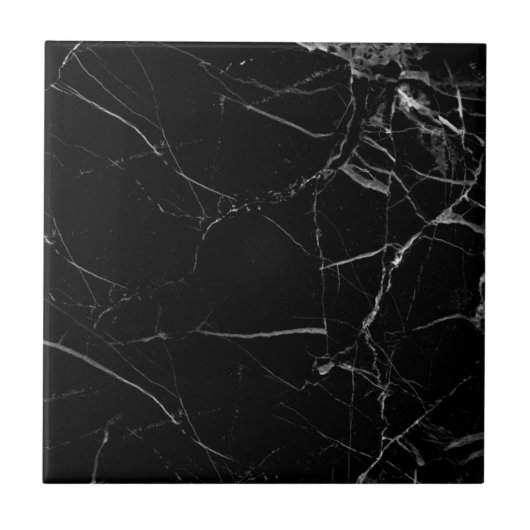 Black Marble Tile Tegeltje (Voorkant)