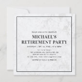 Black & Marble | Verrassingsfeest bij pensionering Kaart (Achterkant)