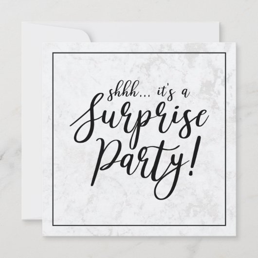 Black & Marble | Verrassingsfeest bij pensionering Kaart (Voorkant)