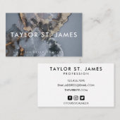 Black Marble Waterverf Professional Visitekaartje (Voorkant / Achterkant)