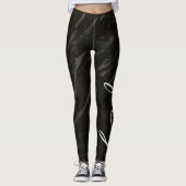 Black Marble Wifey Calligraphy Leggings (Voorkant)