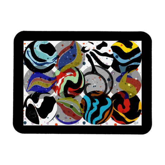 Black Marbles Magnet Magneet (Horizontaal)