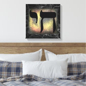 Black Marbles Texture Chai Symbol Wall Art Canvas (Insitu (Slaapkamer))