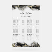 Black Marbling Design prijslijst Acryl Bord (Voorkant)