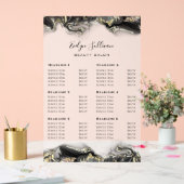 Black Marbling Design prijslijst Acryl Bord (Huwelijk)