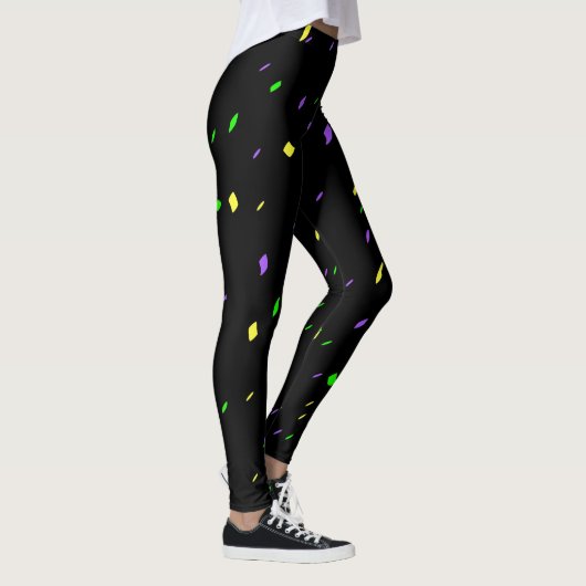 Black Mardi Gras Confetti Leggings (Rechts)