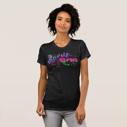 Black Mardi Gras T-shirt (Voorkant volledig)
