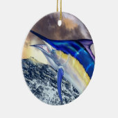 Black Marlin Kerstmis Keramisch Ornament (Rechts)