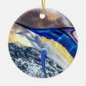 Black Marlin Kerstmis Keramisch Ornament (Voorkant)