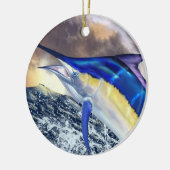 Black Marlin Kerstmis Keramisch Ornament (Links)