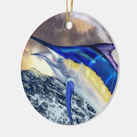 Black Marlin Kerstmis Keramisch Ornament (Links)