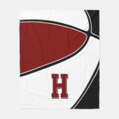 Black Maroon basketbalteam kleurt jongens meisjes Fleece Deken (Voorkant)