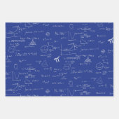Black Maroon Blue Wiskunde Formulas Vergelijkingen Inpakpapier Vel (Voorkant 3)
