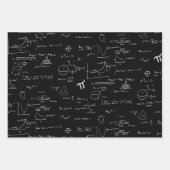 Black Maroon Blue Wiskunde Formulas Vergelijkingen Inpakpapier Vel (Voorkant)