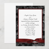 Black Maroon Bow Uitnodiging (Voorkant / Achterkant)