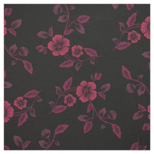 Black Maroon Dogwood Flower gothic Stof