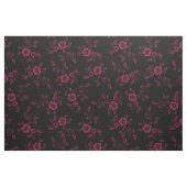 Black Maroon Dogwood Flower gothic Stof (Fat Quarter)